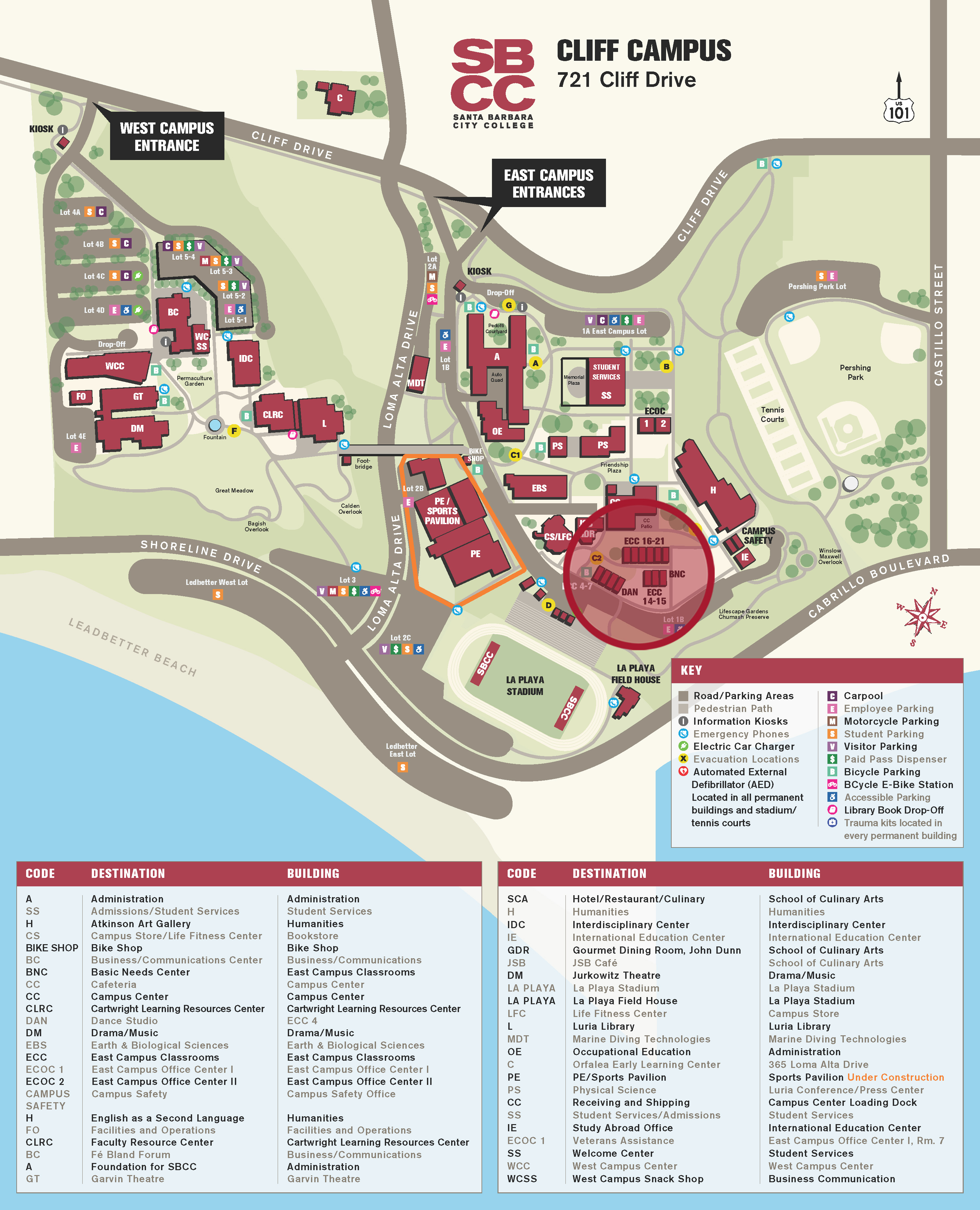 East Campus Classrooms Location